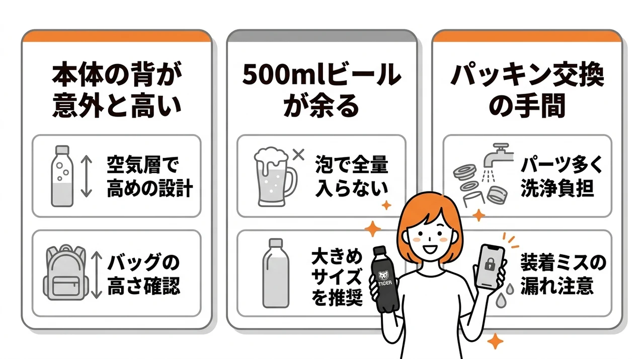 タイガー炭酸ボトルのデメリット