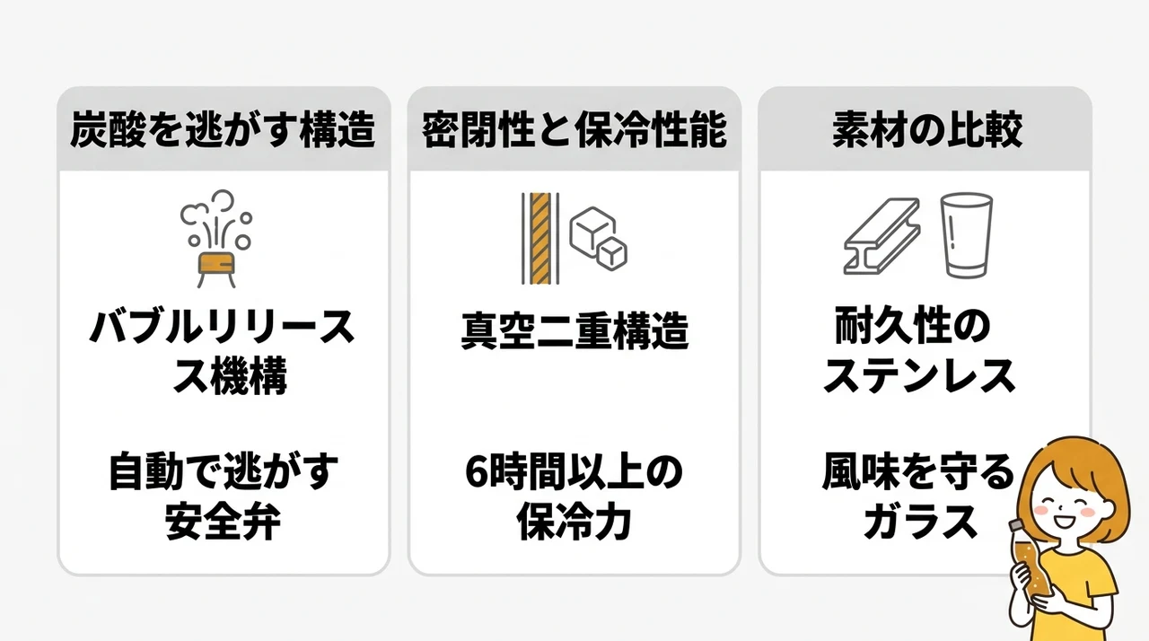 ビールが大丈夫な水筒「グラウラー」の仕組み
