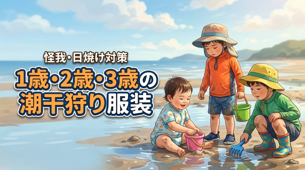 【失敗しない】1歳・2歳・3歳の潮干狩りの服装はこれ！怪我も日焼けも対策
